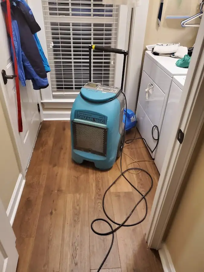 Commercial dehumidifier deployed for Flood Damage Cleanup in Perry